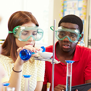 students doing a science experiment