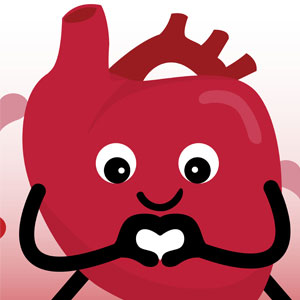 national wear red day icon - smiling heart